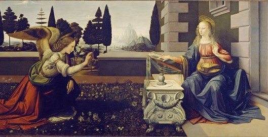 Leonardo da Vinci. Annunciazione.